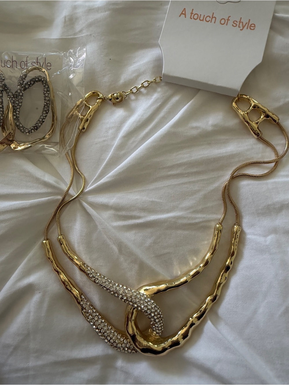Gold Crystal Statement Necklace - Women Jewelry